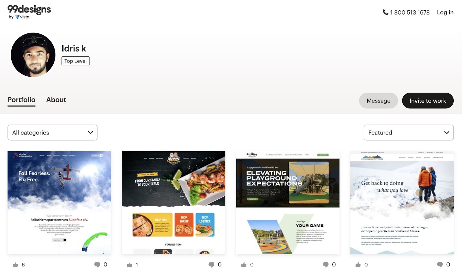 A designer offering logo and branding services to businesses on 99designs.