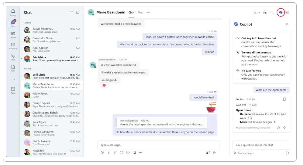 Using Microsoft Copilot in Teams