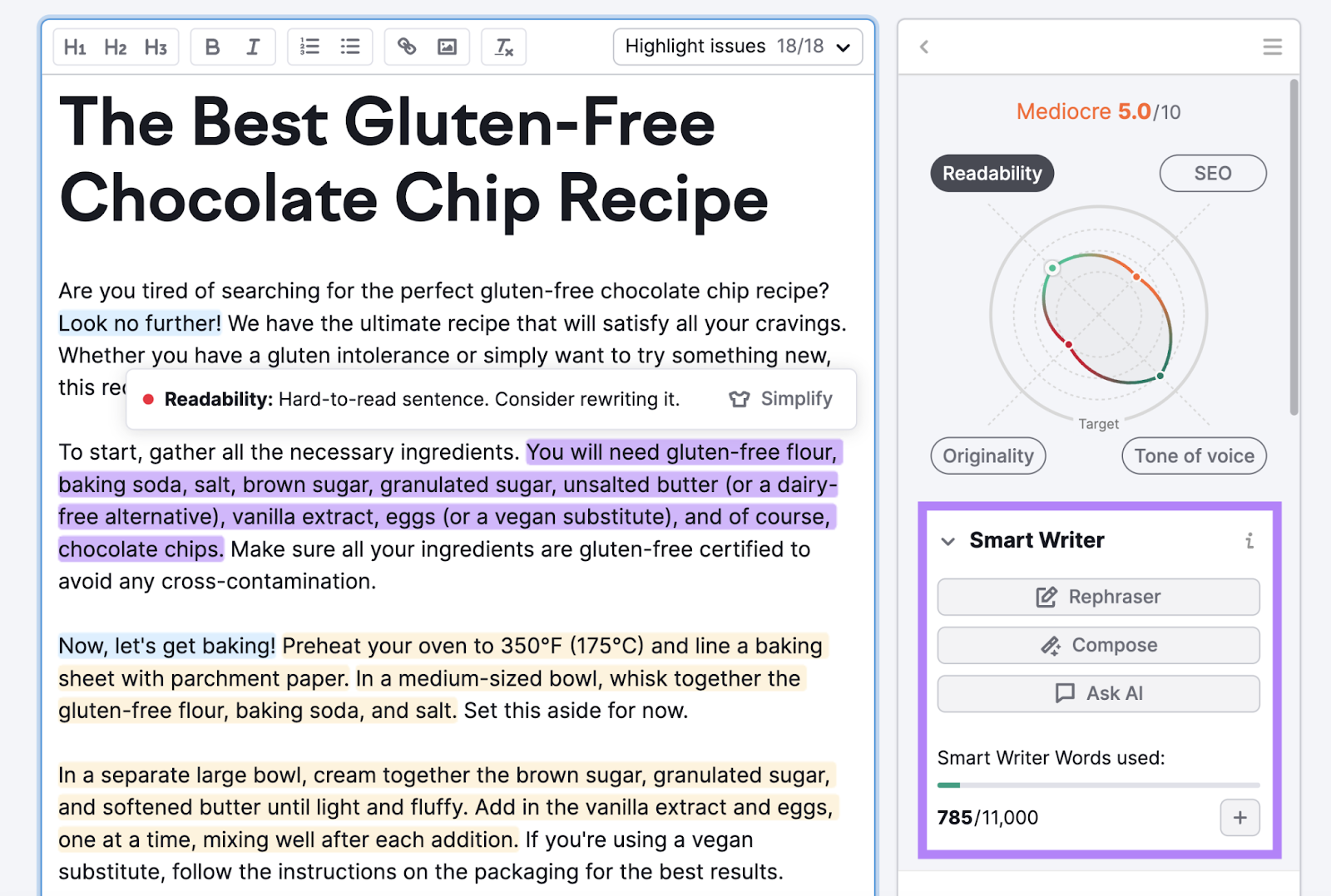 SEO Writing Assistant tool