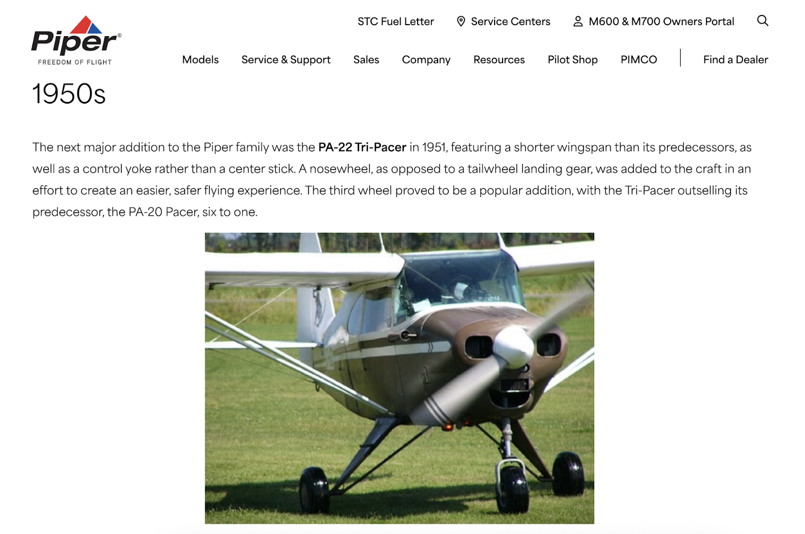 Blog post goes decade by decade through the company's history, showing new airplane developments along the way.