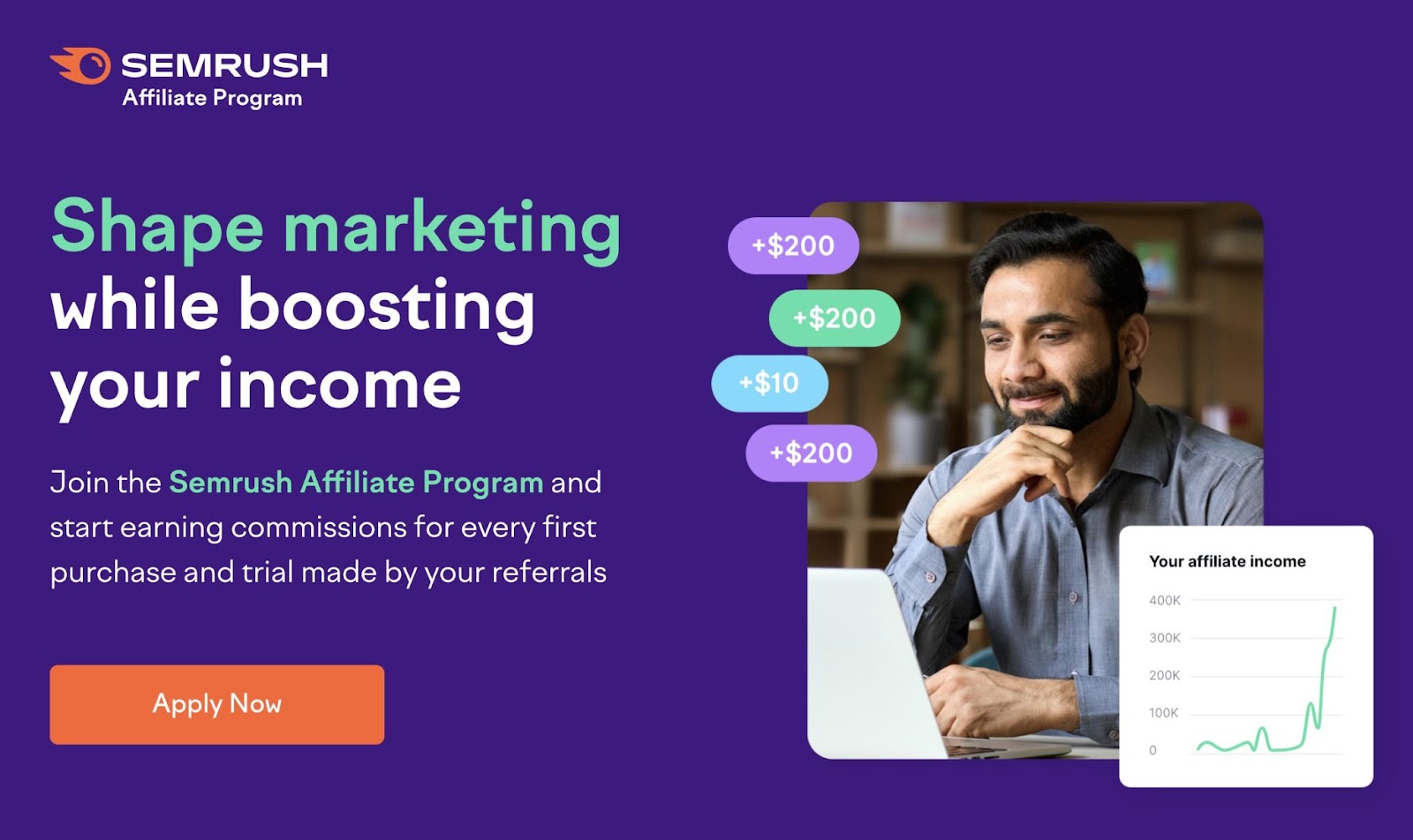 Semrush affiliate program landing page