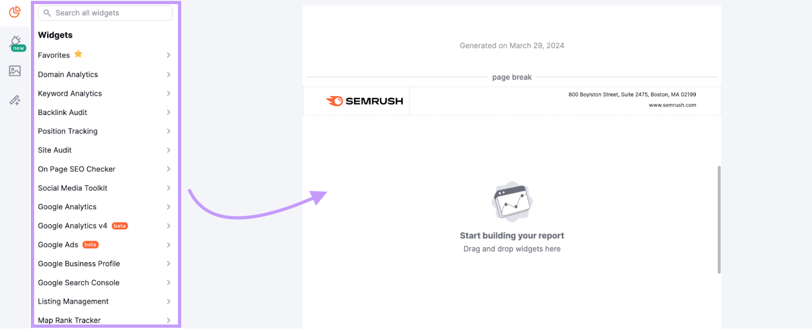 a blank report in My Reports tool