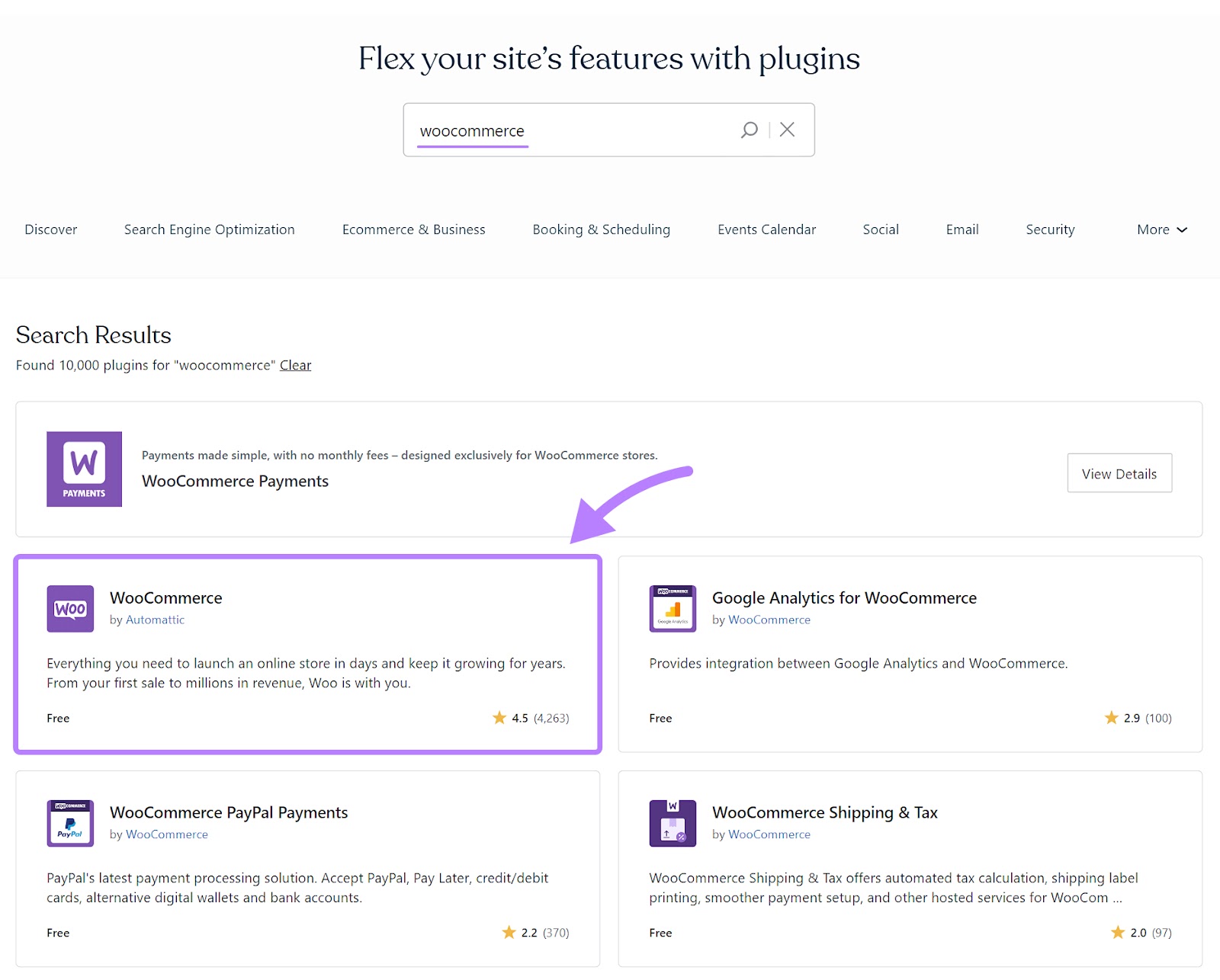 WordPress plugins results for "WooCommerce"